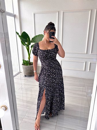 Vestido Alessandra - Estampado Preto