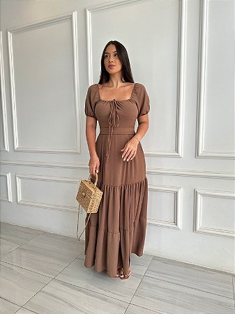 Vestido Alessandra -Marrom