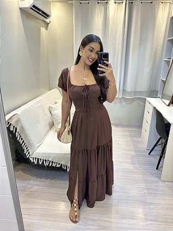 Vestido Alessandra -Marrom
