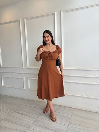 Vestido Bianca - Marrom Caramelo