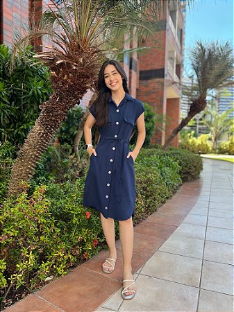 Vestido Chemise Morgana - Marinho
