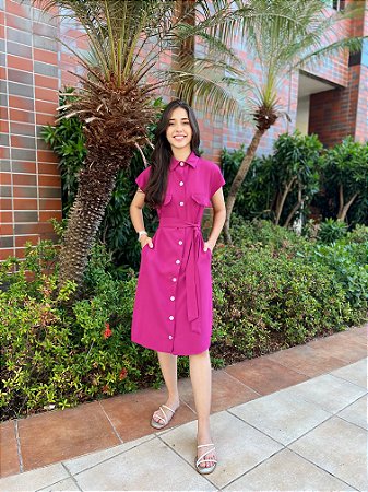 Vestido Chemise Morgana - Fúcsia