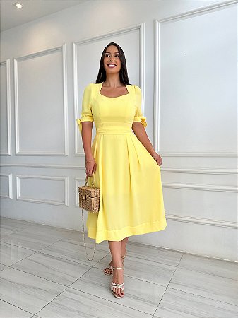Vestido Estela - Amarelo Candy