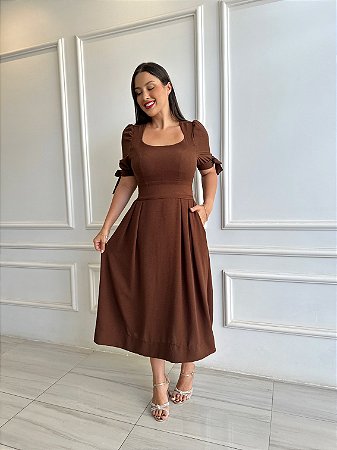 Vestido Estela - Marrom