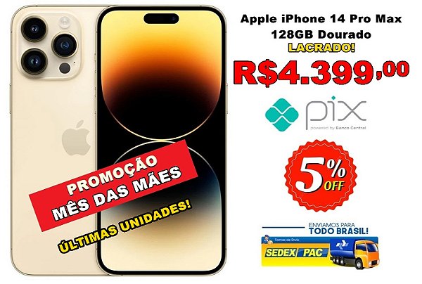 Apple iPhone 14 Pro Max 128GB - Dourado