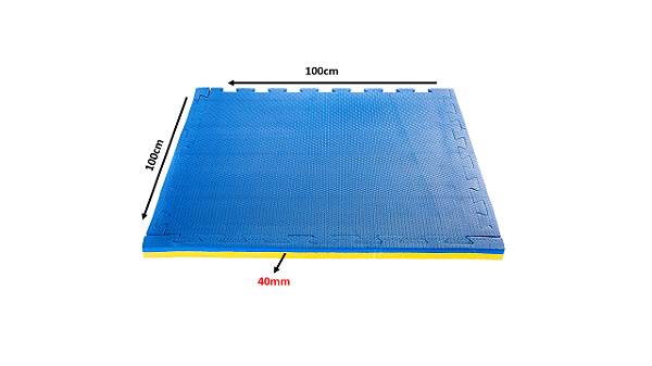 Kit 08 Tatame de Eva (100x100x40mm) Azul/Amarelo
