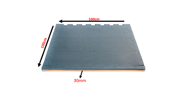Kit 06 Tatame de Eva (100x100x30mm) Azul Marinho/Laranja