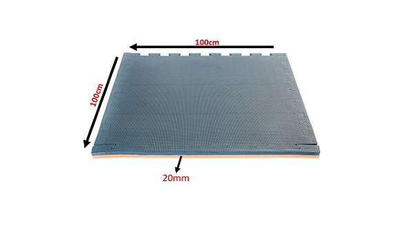 Kit 04 Tatame de Eva (100x100x20mm) Azul Marinho/Laranja