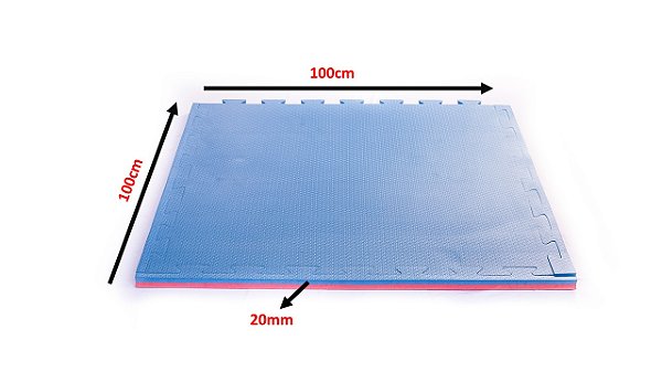Kit 10 Tatame de Eva (100x100x20mm) Azul/Vermelho