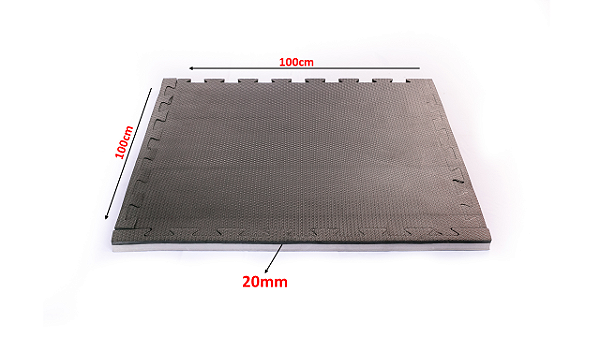 Kit 12 Tatame de Eva (100x100x20mm) Preto/Cinza