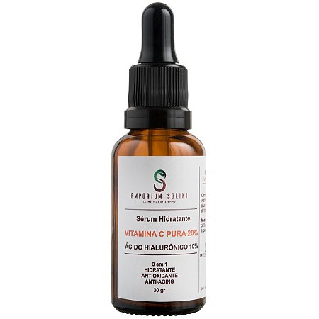 Sérum Vitamina C Pura Para o Rosto Com Ácido Hialurônico