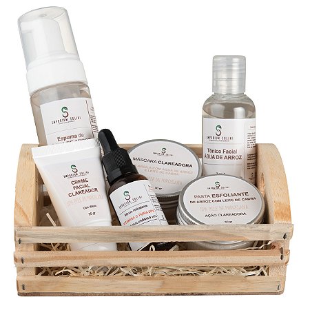 Kit Clareador Facial Natural Linha Água De Arroz