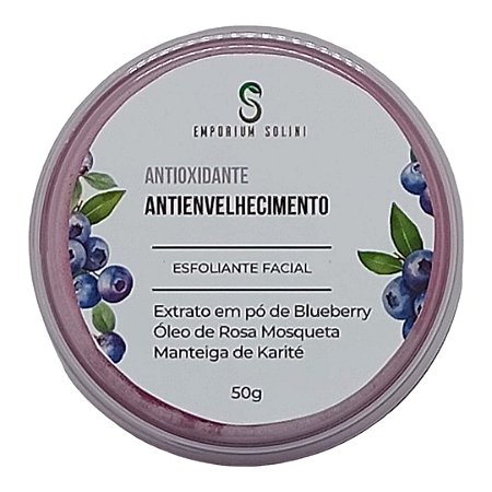 Esfoliante Facial Antioxidante de Blueberry com Óleo de Rosa Mosqueta