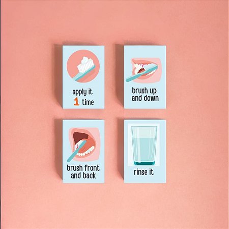 Placa Escovando os Dentes - To brush your teeth