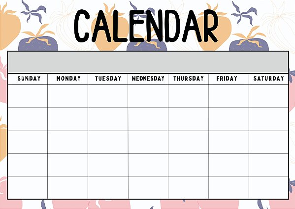 Placa Calendário em Inglês - Calendar Two