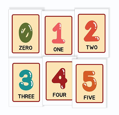 Placa Números 0 à 5 - Numbers 0 at 5