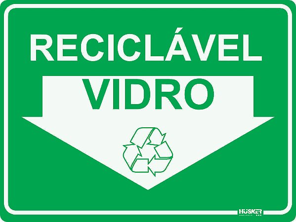 Placa Reciclagem de Vidro
