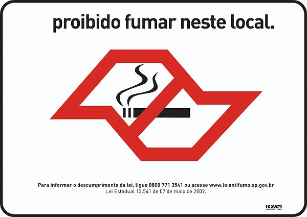 Placa Proibido Fumar Neste Local