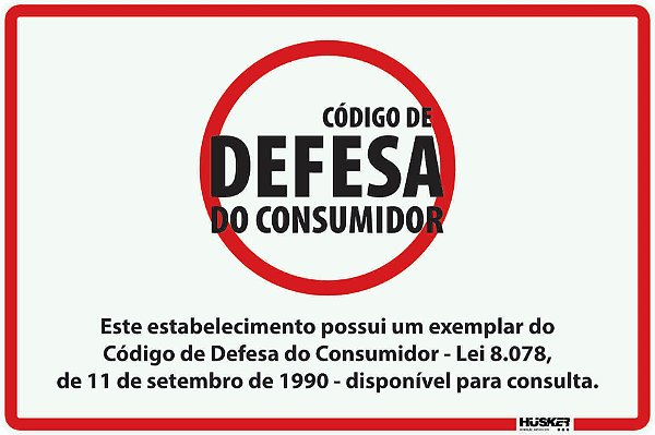 Placa Código de Defesa do Consumidor