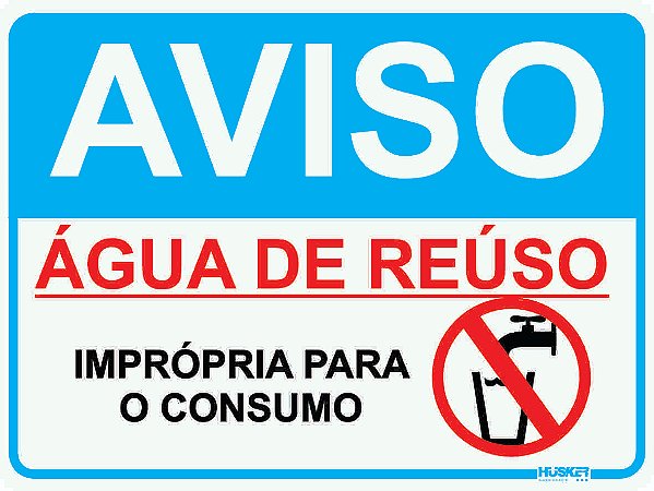 Placa Aviso Água de Reuso