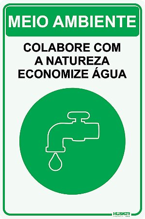 Placa Meio Ambiente Economize Água