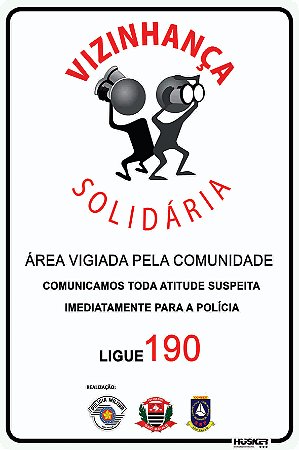 Placa Vizinhança Solidária