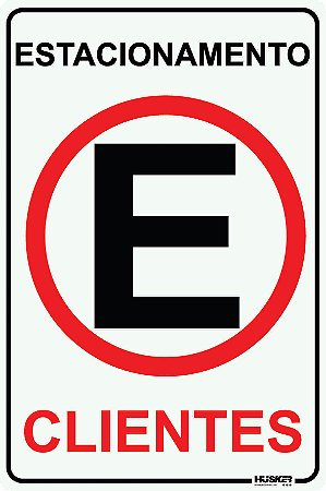 Placa Estacionamento para Clientes