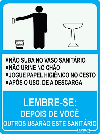 Placa Lembrete Sanitário Masculino