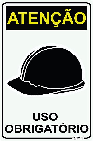 Placa Atenção uso Obrigatório de Capacete