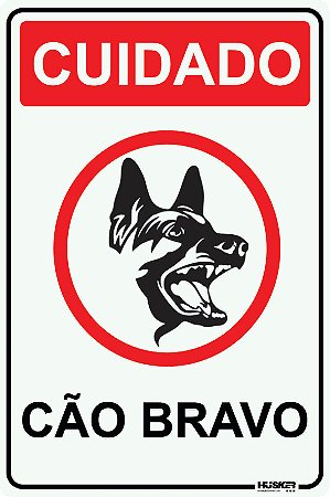 Placa Cuidado Cão Bravo
