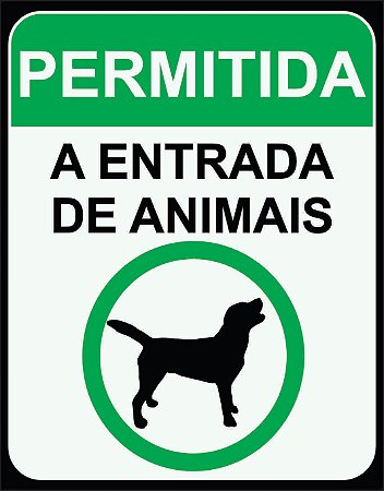 Placa Permitida a Entrada de Animais