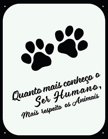 Placa Respeito aos Animais