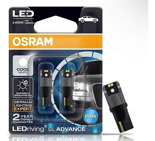 Par Lâmpada T10 Pingão Led Lanterna Teto Placa Canbus Osram