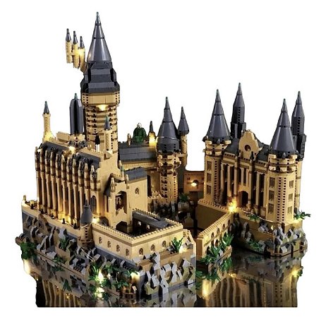 Blocos de Montar Castelo Hogwarts Harry Potter 6369 peças Com Luz