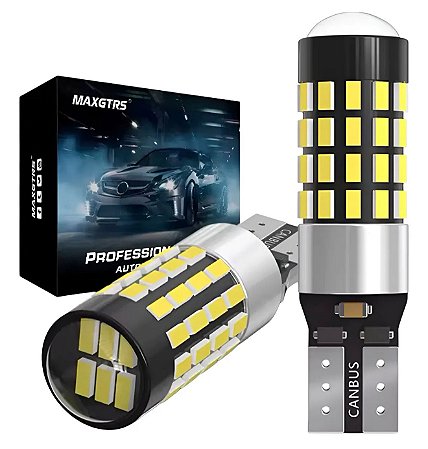 Par Led T10 54smd Extra Forte 6.000k 12/24v 8w T10 Branco Branca