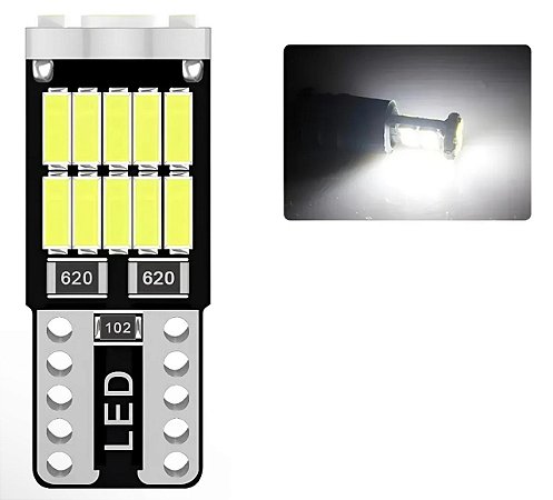 2 Lampadas Pingo T10 26 Led Chip Canbus Canceler (forte 8w) T10 Branca