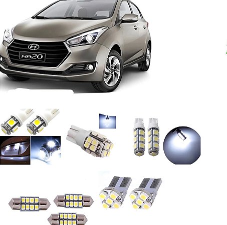 Kit Lampadas Led P/ Hb20 -2013 2014 2015 2016 2017 2018 T10 - Torpedo Branca
