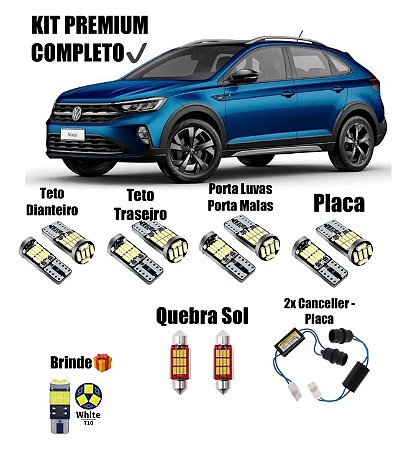 Kit Led Nivus Completo Internos Forte + Luz De Placa T10 Ttorpedo