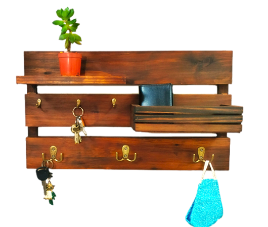 Suporte Cabideiro Porta Objetos 9 Ganchos