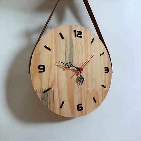 Relógio Pinus Números e Palitos 28 cm