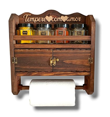 Porta Tempero Armarinho Papel Toalha Completo