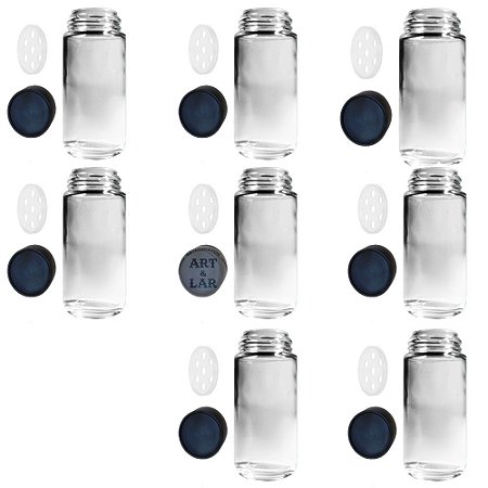 Potes Tubete de Vidro 100ml + Tampa Dosadora