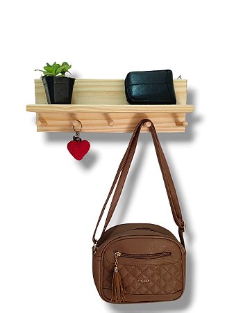 Cabideiro de Parede Madeira Pinus 40cm