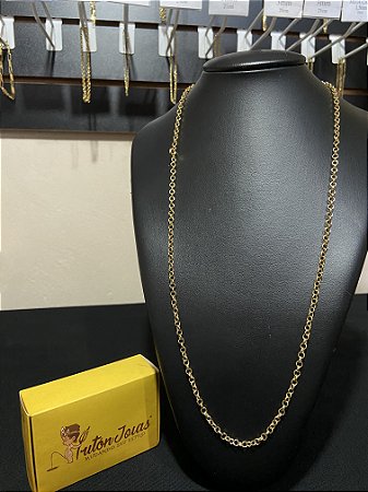 CORRENTE ELO PORTUGUÊS 3,5MM BANHADA A OURO 18K