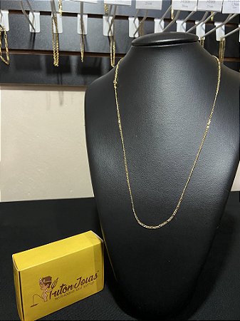 CORRENTE FIGARO 1,5MM BANHADA A OURO 18K