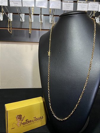 CORRENTE VENEZIANA 3MM BANHADA A OURO 18K