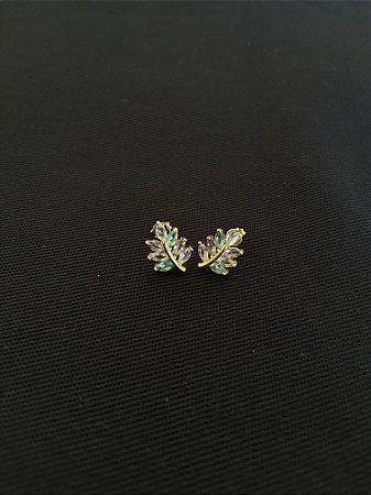 BRINCO RAMO COLORIDO BANHADO A OURO 18K