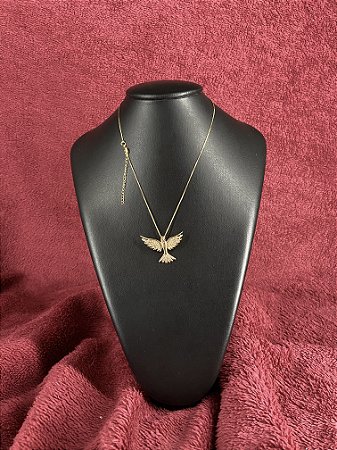 GARGANTILHA ESPÍRITO SANTO CRISTAL BANHADO A OURO 18K