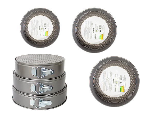 Kit 3 Forma De Bolo Redonda Fundo Removível