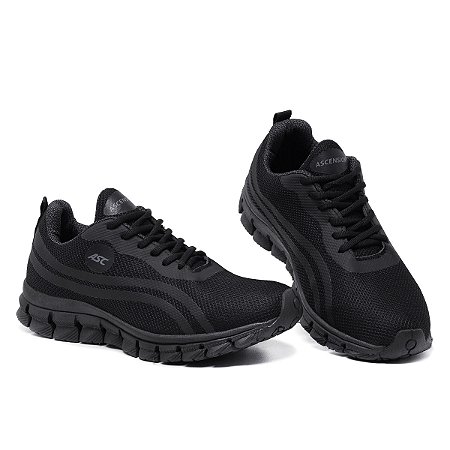 Tênis Unissex Esportivo Black Caminhada Tamanho Especial